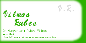 vilmos rubes business card